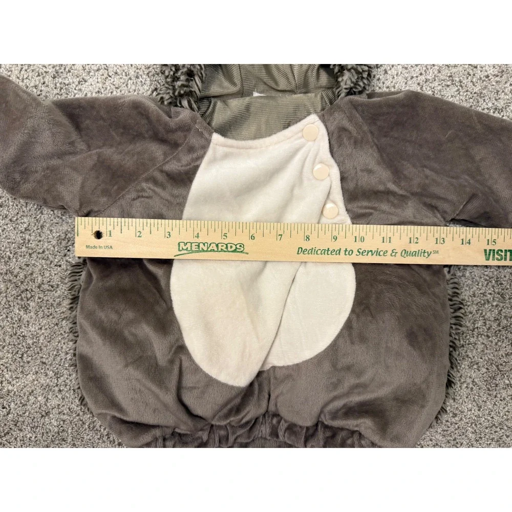 Baby Hedgehog Costume Plush Brown 0-6M Halloween Dress Up Hooded Romper